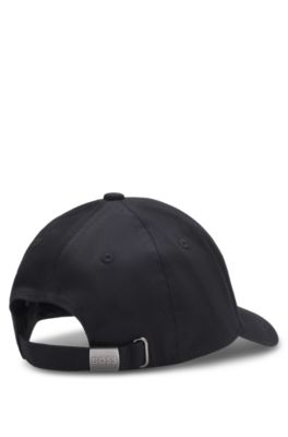 Kids' cotton-twill cap with logo, Black