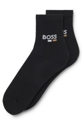 Paquete de dos calcetines tobilleros de algod&oacute;n para ni&ntilde;os, Negro