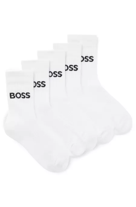 Kids' five-pack of socks with contrast logos