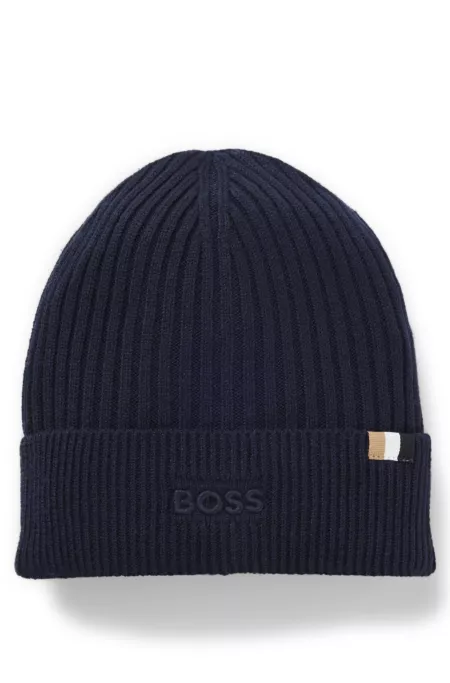 Kids' beanie hat with embroidered logo