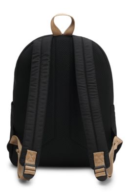Kids' backpack in printed textured fabric, Black