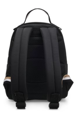 Mochila para ni&ntilde;os en tejido revestido con logo estampado, Negro