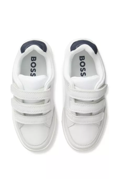 Kids' leather trainers with logo prints