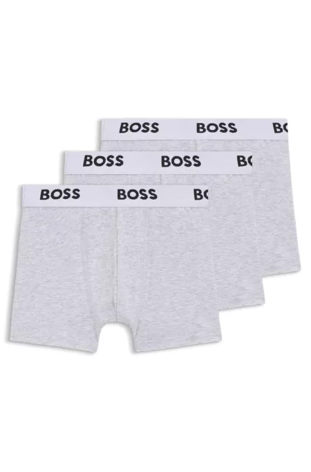 Kids' three-pack of boxer shorts in stretch cotton