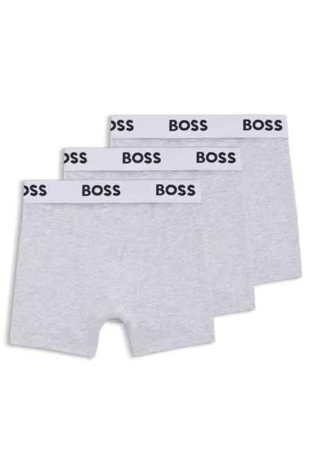 Kids' three-pack of boxer shorts in stretch cotton