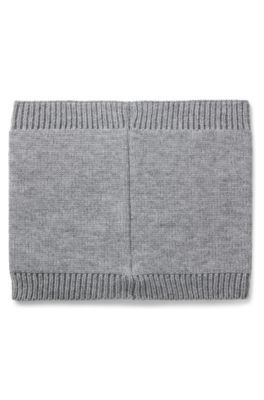 Kids' logo-badge snood with twisted knit, Dark Grey
