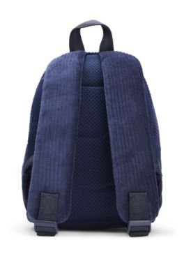 Kids' backpack with corduroy details, Dark Blue