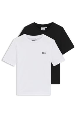 Kids' two-pack of slim-fit cotton T-shirts, Patterned