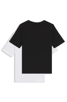 Kids' two-pack of slim-fit cotton T-shirts, Patterned