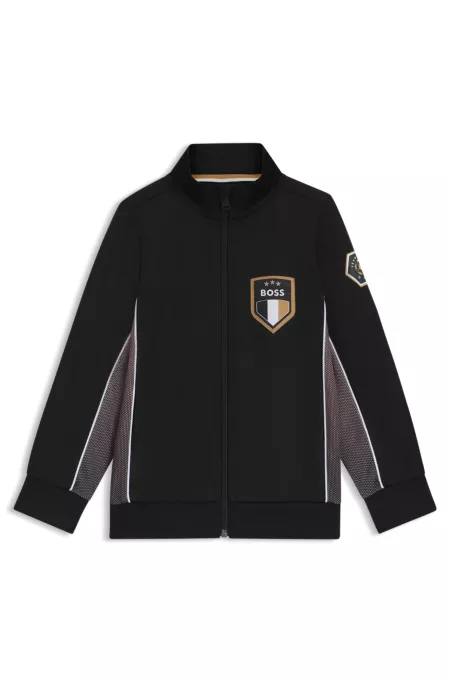 Kids' branded-badge zip-up jacket in a cotton blend
