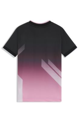 Camiseta de punto el&aacute;stico para ni&ntilde;os con estampado degradado, Negro