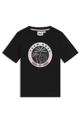 Kids' printed-artwork T-shirt in cotton, Black