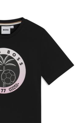 Kids' printed-artwork T-shirt in cotton, Black