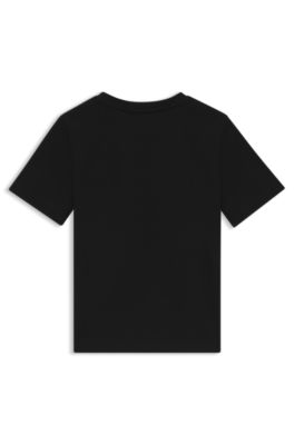 Kids' printed-artwork T-shirt in cotton, Black