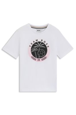 Camiseta para ni&ntilde;os en algod&oacute;n con ilustraci&oacute;n creativa, Blanco