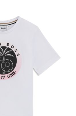 Camiseta para ni&ntilde;os en algod&oacute;n con ilustraci&oacute;n creativa, Blanco