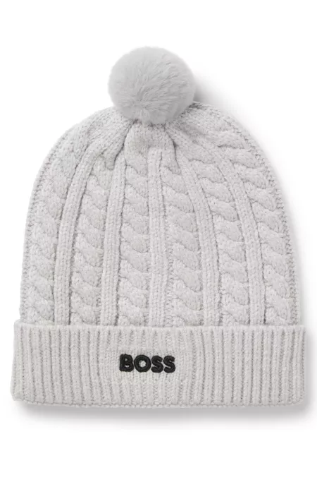 Kids' beanie hat with cable knit