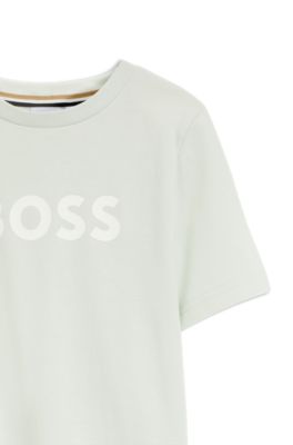 Kids' cotton-jersey T-shirt with logo print, Light Green