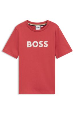 Kids' cotton-jersey T-shirt with logo print, Red