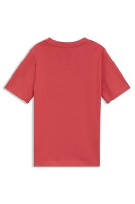 Kids' cotton-jersey T-shirt with logo print, Red