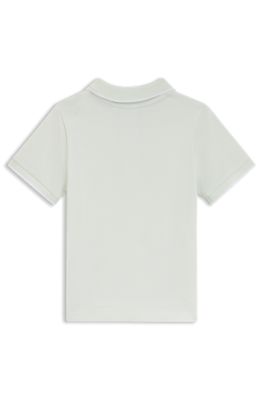 Kids' cotton piqu&eacute; polo shirt with logo print, Light Green