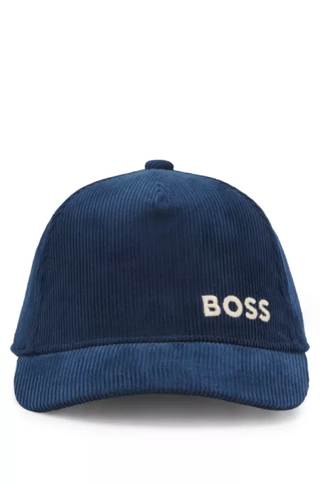 Kids' cotton-velvet cap with logo