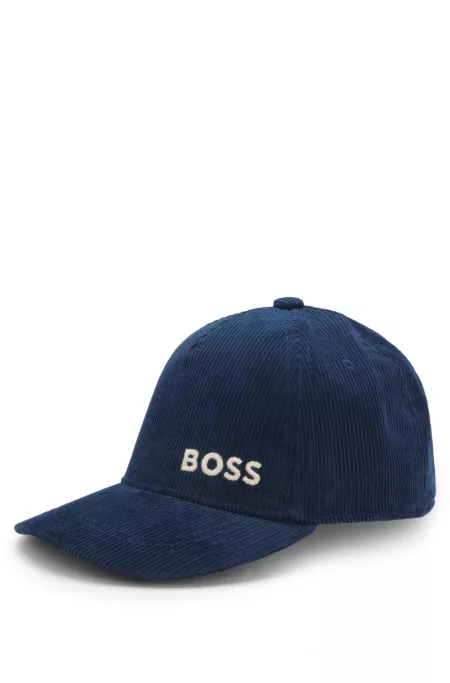 Kids' cotton-velvet cap with logo
