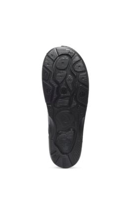 Botas de agua para ni&ntilde;os con insignia de logo de goma, Negro