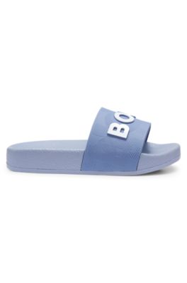Chanclas para ni&ntilde;os con logo en contraste, Azul