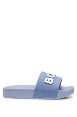 Chanclas para ni&ntilde;os con logo en contraste, Azul