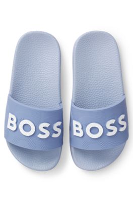 Chanclas para ni&ntilde;os con logo en contraste, Azul