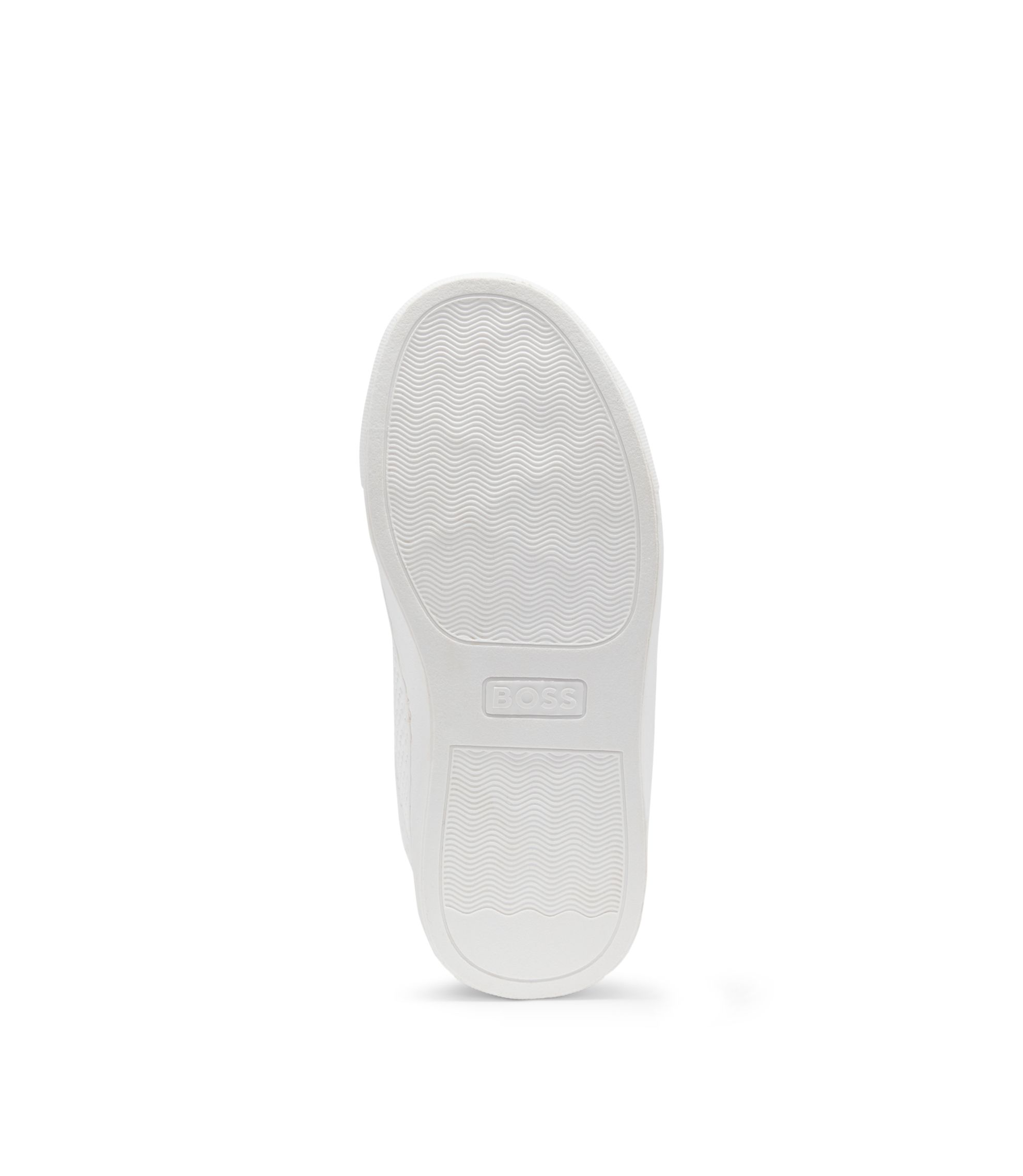 BOSS - Kids' sneakers in monogram-embossed leather - White