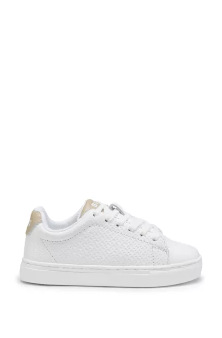 Kids' sneakers in monogram-embossed leather