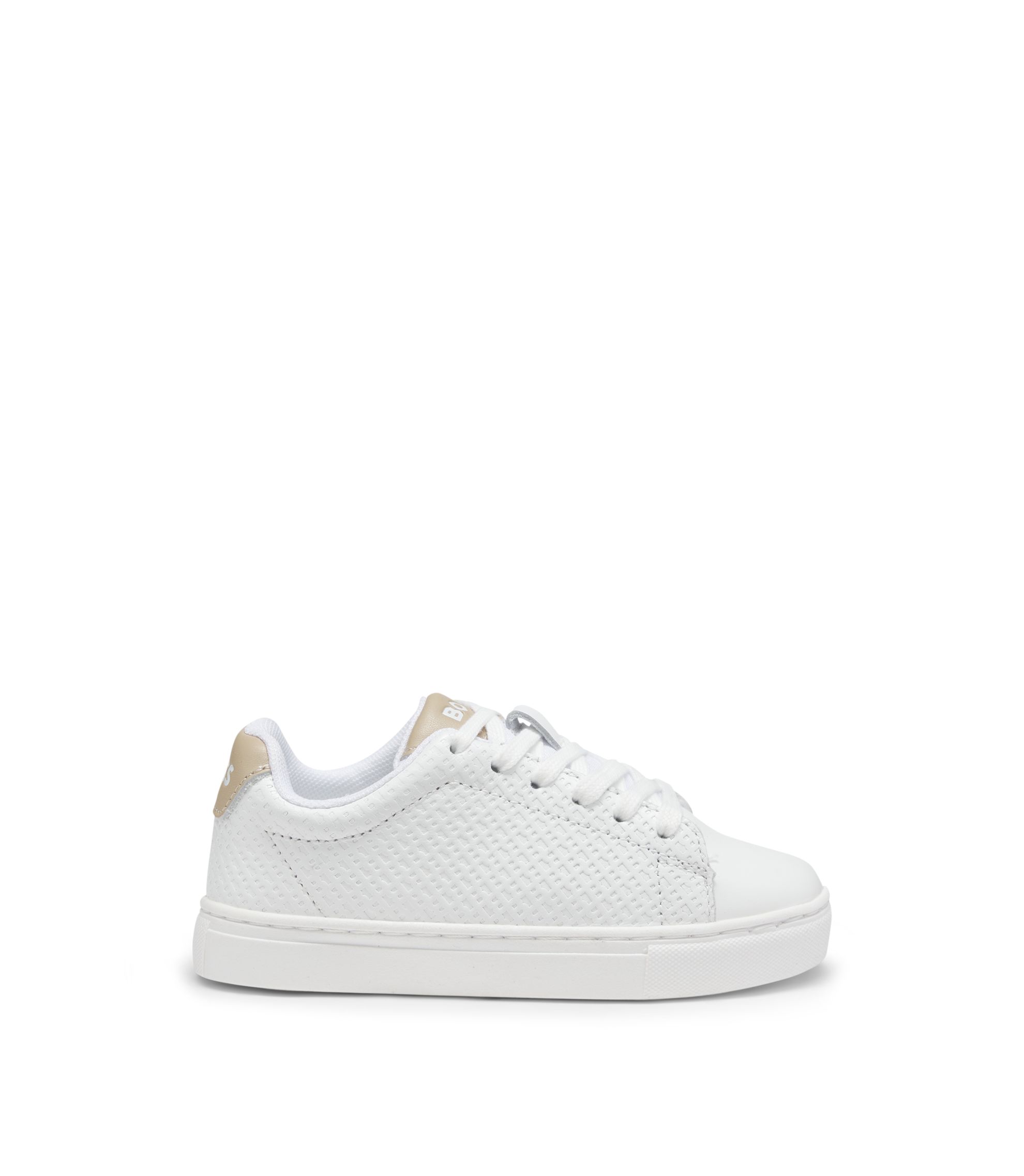 BOSS Jr.様 BOSS - Kids' sneakers in monogram-embossed leather - White