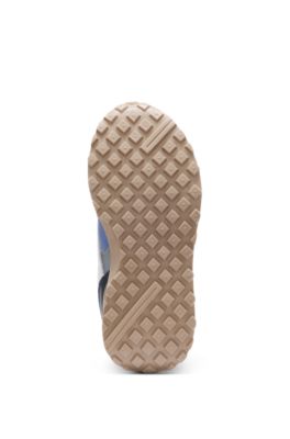 Deportivas para ni&ntilde;os de piel y lona con logo, Azul oscuro