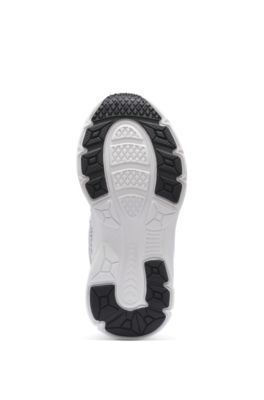 Deportivas para ni&ntilde;os de piel y malla, Blanco