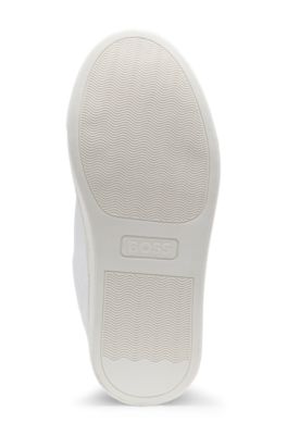 Kids' sneakers in leather and mesh, White