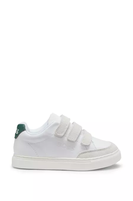 Kids' sneakers in leather and mesh