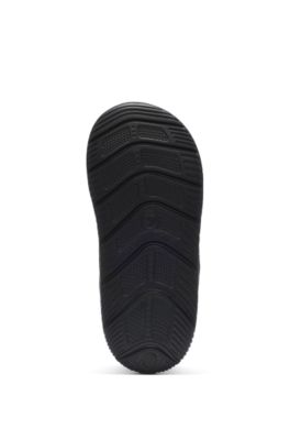 Kids' two-strap sandals with side logo print, Black