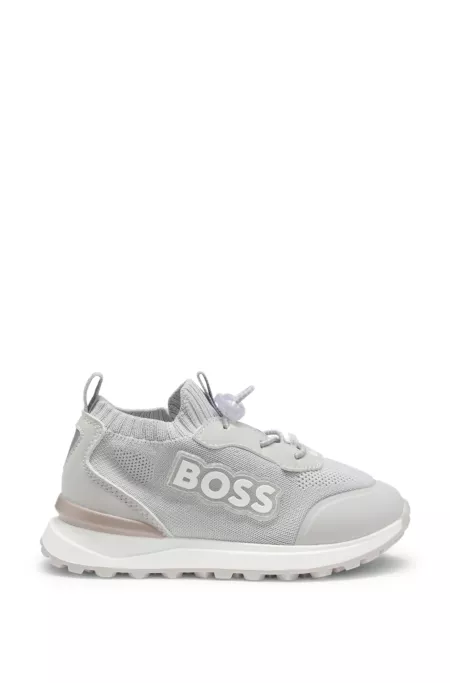 Kids' logo sneakers with knit uppers