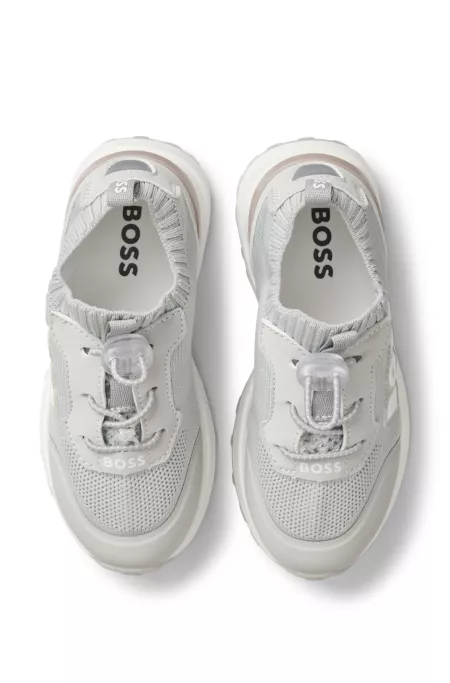 Kids' logo sneakers with knit uppers