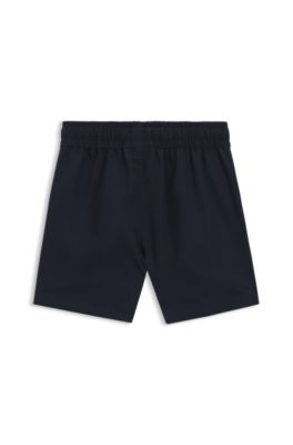 Kids' swim shorts with signature-stripe details, Dark Blue