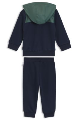 Kids' tracksuit set with Double-B monogram inserts, Dark Blue