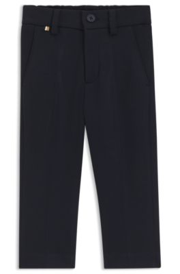 Kids' suit pants in stretch piqu&eacute;, Dark Blue