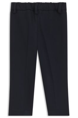 Kids' suit pants in stretch piqu&eacute;, Dark Blue