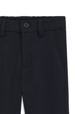 Kids' suit pants in stretch piqu&eacute;, Dark Blue