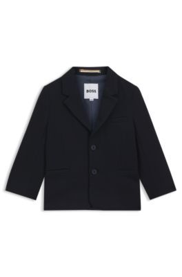 Kids' suit jacket in stretch piqu&eacute;, Dark Blue