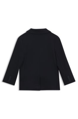 Kids' suit jacket in stretch piqu&eacute;, Dark Blue