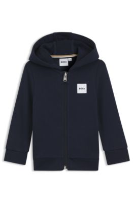 Kids' zip-up hoodie in a cotton blend, Dark Blue