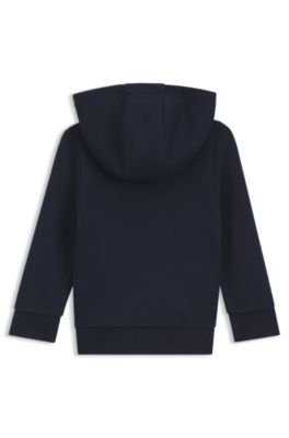 Kids' zip-up hoodie in a cotton blend, Dark Blue